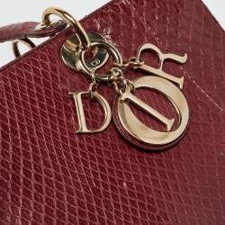 Dior Burgundy Python Large Lady Dior Tote