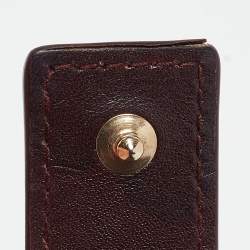 Pre Owned Dior Burgundy Cannage Patent Leather Lady Dior 5 Gusset Card Holder