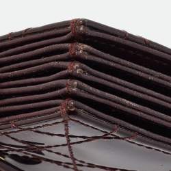 Pre Owned Dior Burgundy Cannage Patent Leather Lady Dior 5 Gusset Card Holder