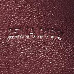 Pre Owned Dior Burgundy Cannage Patent Leather Lady Dior 5 Gusset Card Holder