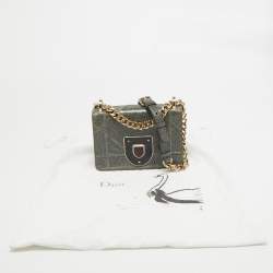 Pre Owned Dior Green Ceramic Effect Leather Diorama Club Shoulder Bag