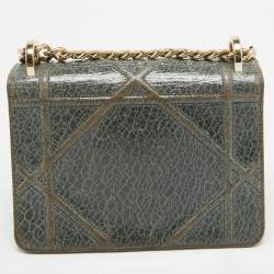 Pre Owned Dior Green Ceramic Effect Leather Diorama Club Shoulder Bag