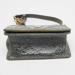 Pre Owned Dior Green Ceramic Effect Leather Diorama Club Shoulder Bag