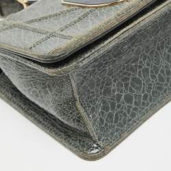 Pre Owned Dior Green Ceramic Effect Leather Diorama Club Shoulder Bag