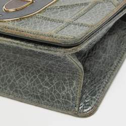 Pre Owned Dior Green Ceramic Effect Leather Diorama Club Shoulder Bag