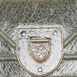 Pre Owned Dior Green Ceramic Effect Leather Diorama Club Shoulder Bag