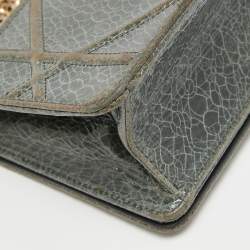 Pre Owned Dior Green Ceramic Effect Leather Diorama Club Shoulder Bag