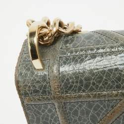 Pre Owned Dior Green Ceramic Effect Leather Diorama Club Shoulder Bag