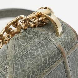 Pre Owned Dior Green Ceramic Effect Leather Diorama Club Shoulder Bag