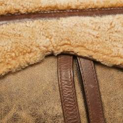 Dior Beige/Brown Shearling and Leather Saddle Bag