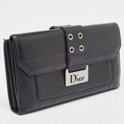 مملوكة مسبقًا محفظة كونتينتال ديور شيك ستريت جلد سوداء