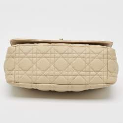 Dior Beige Cannage Leather Medium Caro Shoulder Bag