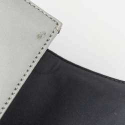 Pre Owned Dior Silver Micro Cannage Patent Leather Medium Diorama Shoulder Bag