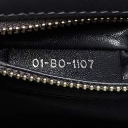 Pre Owned Dior Silver Micro Cannage Patent Leather Medium Diorama Shoulder Bag