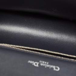 Pre Owned Dior Silver Micro Cannage Patent Leather Medium Diorama Shoulder Bag