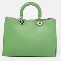 Dior Green Leather Large Diorissimo Shopper Tote