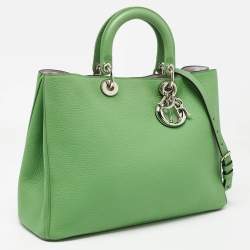 Dior Green Leather Large Diorissimo Shopper Tote