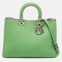 Dior Green Leather Large Diorissimo Shopper Tote