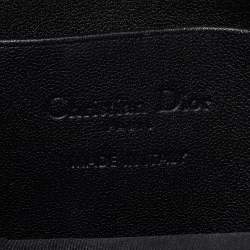 Pre Owned Dior Black Cannage Leather Lady Dior Chain Phone Holder Crossbody Bag