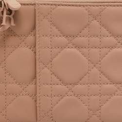 Dior Dusty Pink Cannage Leather Lady Dior Zip Pouch