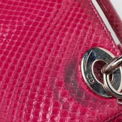 Pre Owned Dior Pink Python Mini Lady Dior Tote