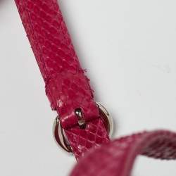 Pre Owned Dior Pink Python Mini Lady Dior Tote