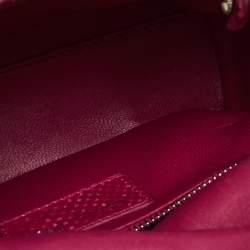 Pre Owned Dior Pink Python Mini Lady Dior Tote