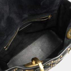 Dior Black Leather Medium Studded Supple Lady Dior Bag