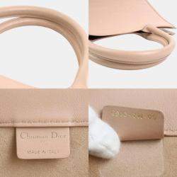 Dior Pink Leather Embossed Book Tote Bag