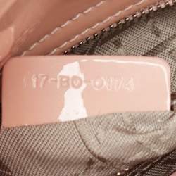 Pre Owned Dior Beige Cannage Patent Leather Mini Lady Dior Tote