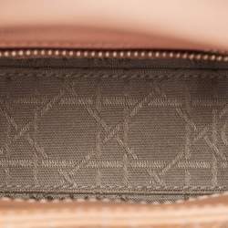 Pre Owned Dior Beige Cannage Patent Leather Mini Lady Dior Tote
