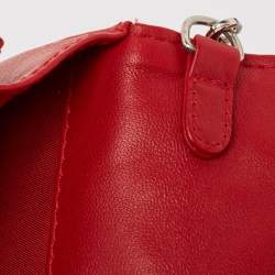 Pre Owned Dior Red Cannage Leather Lady Dior Chain Clutch
