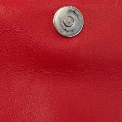 Pre Owned Dior Red Cannage Leather Lady Dior Chain Clutch