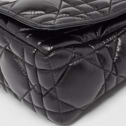 Pre Owned Dior Black Cannage Leather Medium Caro Shoulder Bag
