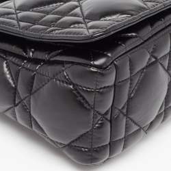 Pre Owned Dior Black Cannage Leather Medium Caro Shoulder Bag