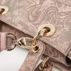 Pre Owned Dior Pink/Grey Embroidered Canvas Medium Lady D-Lite Tote