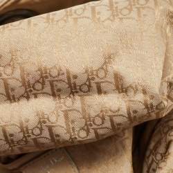 Dior Beige Cannage Nylon and Leather Drawstring Bag
