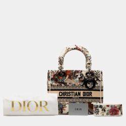 Dior Beige/Brown Medium Jardin d'Hiver Lady D-Lite Bag