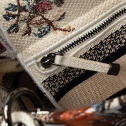 Dior Beige/Brown Medium Jardin d'Hiver Lady D-Lite Bag