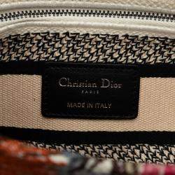 Dior Beige/Brown Medium Jardin d'Hiver Lady D-Lite Bag