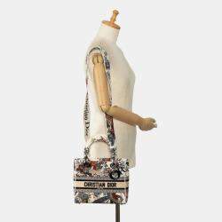 Dior Beige/Brown Medium Jardin d'Hiver Lady D-Lite Bag
