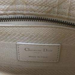 Dior Beige Canvas Lady D-Lite Medium Tote Bag