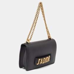 Pre Owned Dior Black Leather J'Adior Flap Shoulder Bag