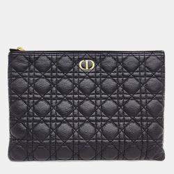 Dior Black Leather Caro Daily Pouch