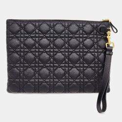 Dior Black Leather Caro Daily Pouch