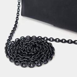 Pre Owned Dior Black Ultra-matte Leather Saddle Chain Wallet