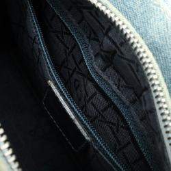 Pre Owned Dior Blue Denim Medium Lady Dior Tote Bag