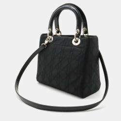 Dior Black Nylon Medium Lady Dior Tote Bag