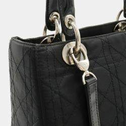 Dior Black Nylon Medium Lady Dior Tote Bag
