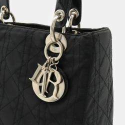 Dior Black Nylon Medium Lady Dior Tote Bag